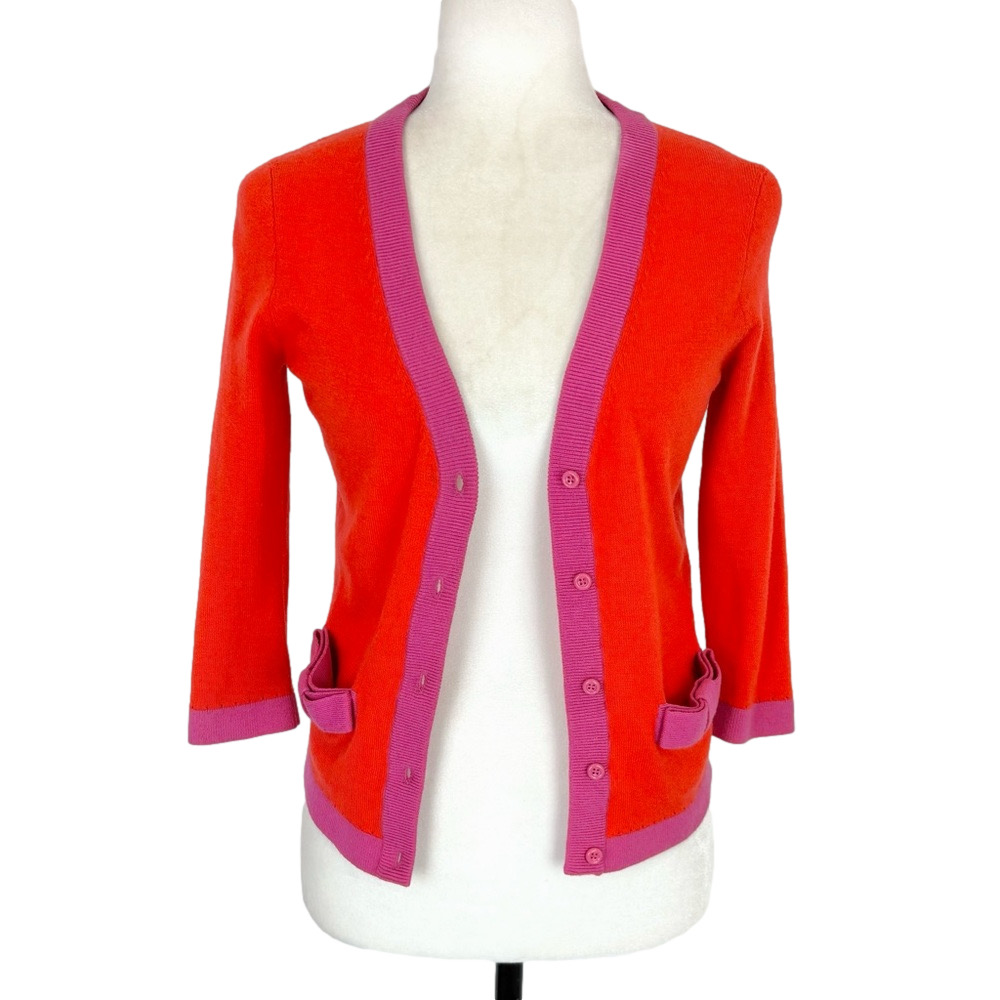 Kate Spade red cashmere blend cardigan